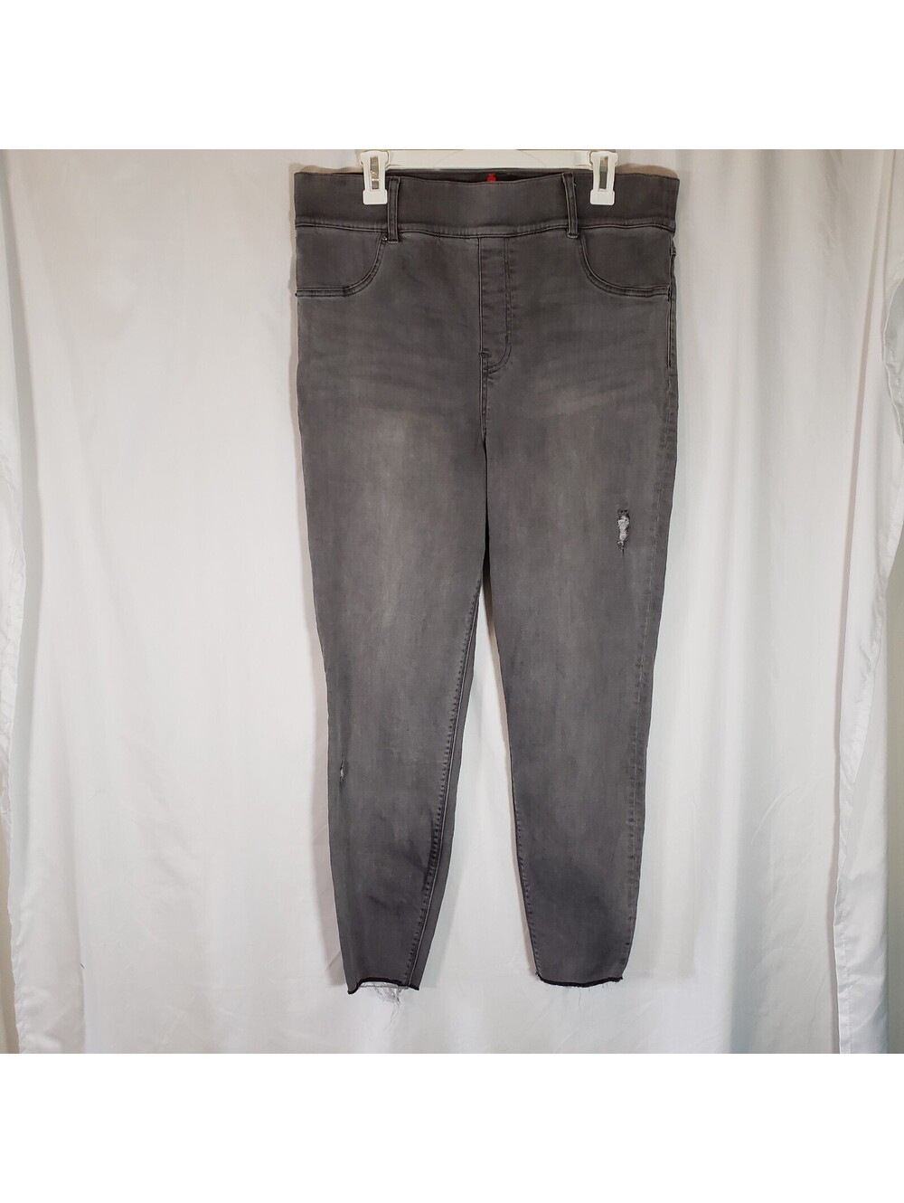 SPANX Womens 2X Gray Skinny Ankle Jeans Pull On Stretch Shaping Denim
